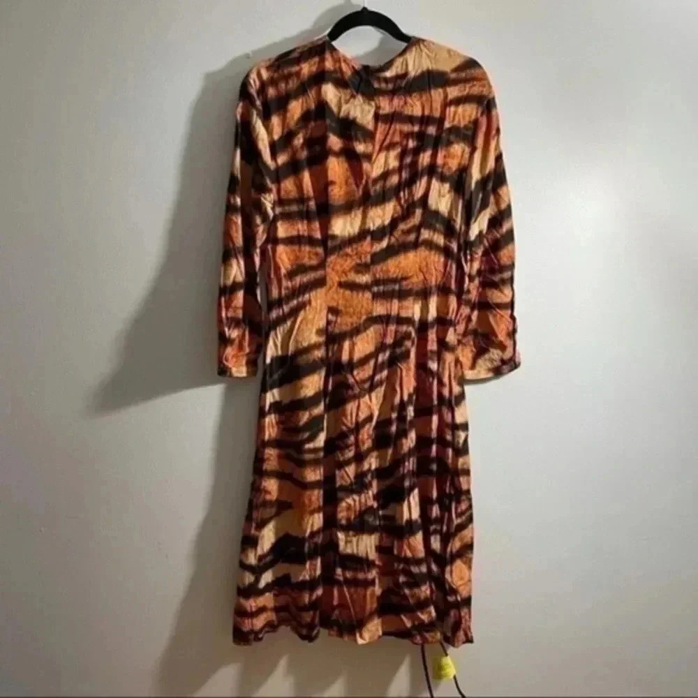Mango Tiger Print Midi Huna dress - Picture 5 of 8
